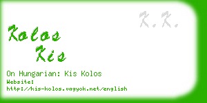 kolos kis business card